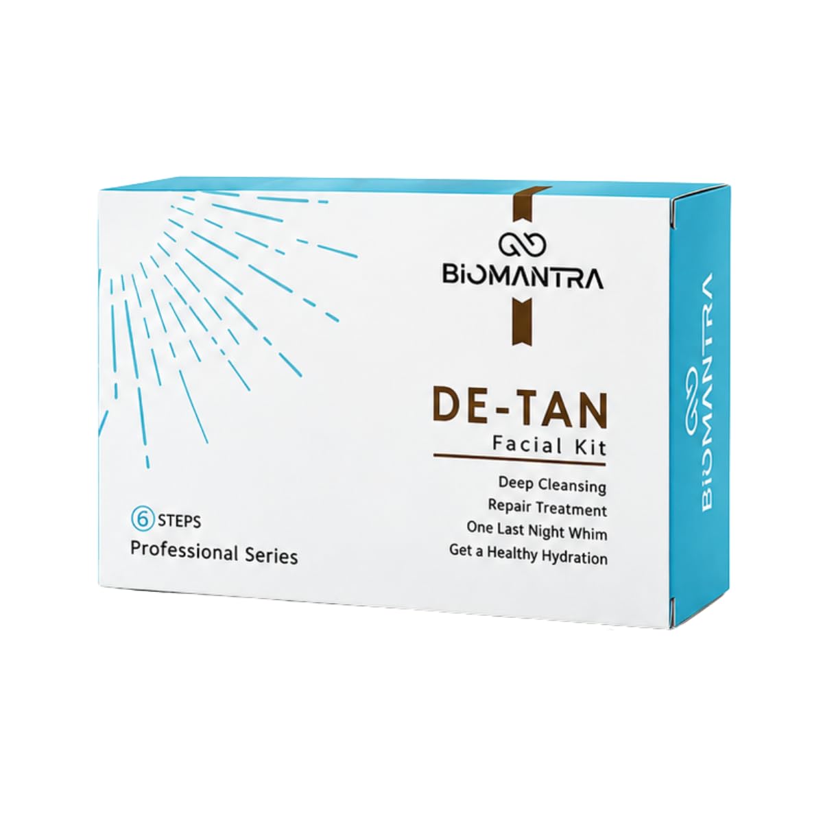 BIOMANTRA De-Tan Facial Kit | 6 Step Mini Facial Kit for Tan Removal & Skin Brightening | Cleanser, Scrub, Gel, Cream, Mask & Serum | Hydrating Skincare Kit for Women