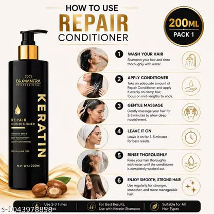 Biomantra Keratin Repair Conditioner for Dry & Damaged Hair 200ml