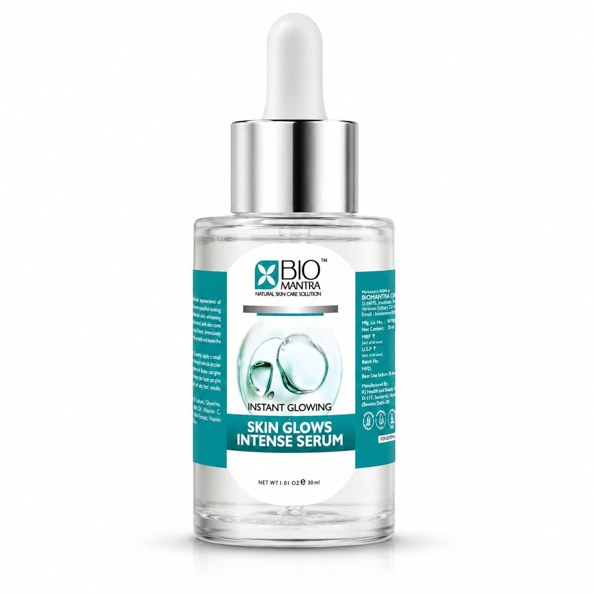 BIOMANTRA Face Serum For Glowing Skin - Skin Glow Face Serum With Vitamin C, Hyaluronic Acid & Vitamin B3 | Hydrating Brightening Serum For Pigmentation & Daily Skin Care 30ml
