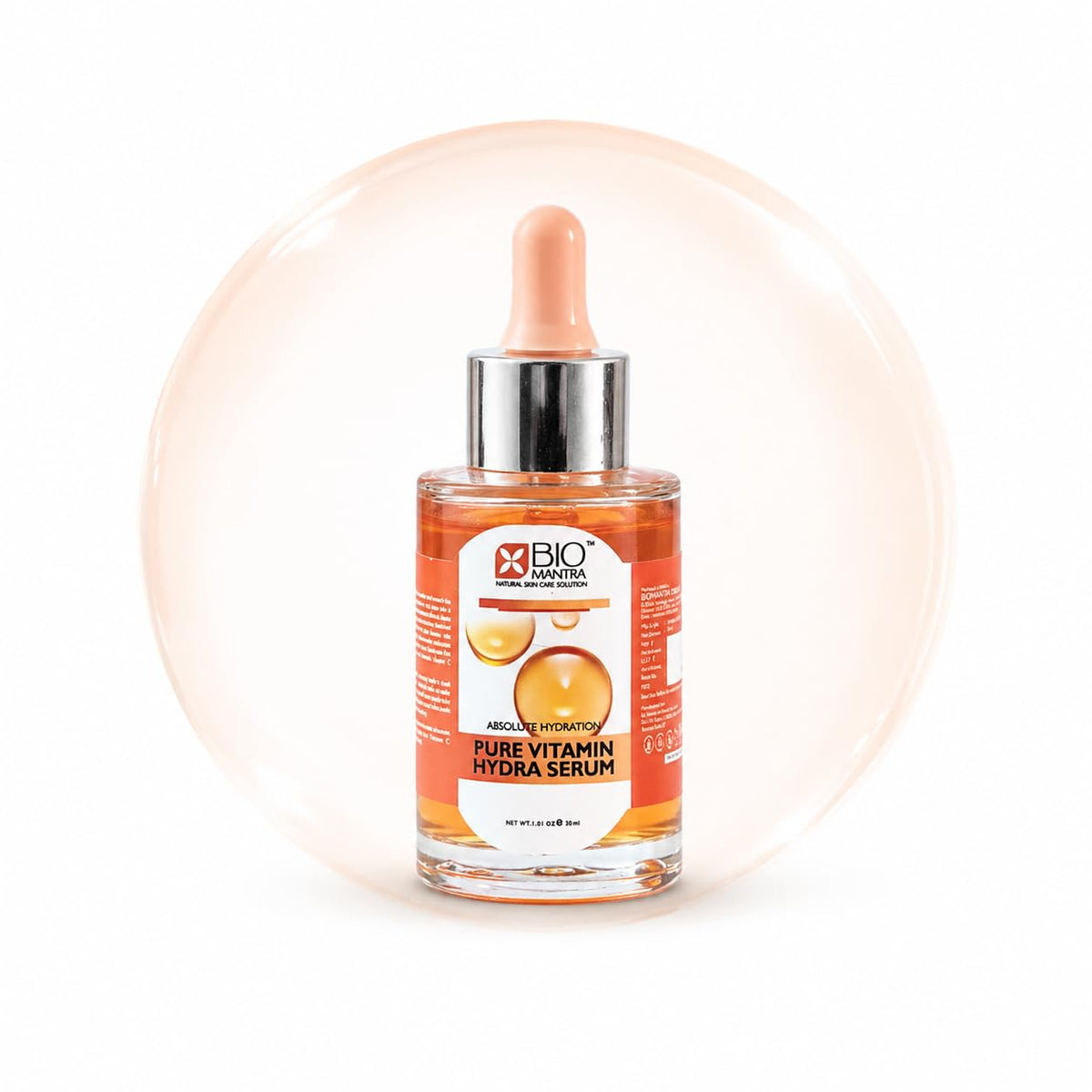 BIOMANTRA Vitamin C Face Serum for Skin Brightening & Dark Spot Removal | With Jojoba Oil, Ginseng & Hyaluronic Acid | For Glowing, Even Tone Skin | 30ml