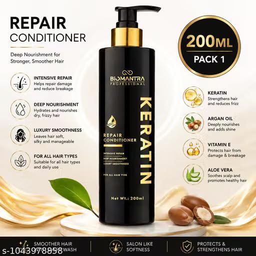 Biomantra Keratin Repair Conditioner for Dry & Damaged Hair 200ml