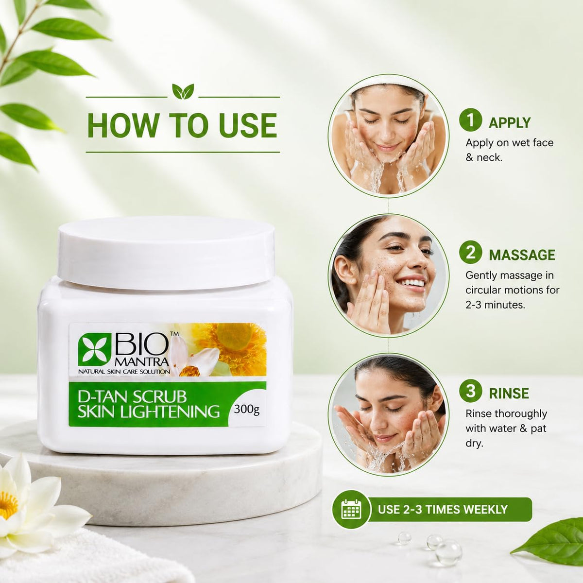 BIOMANTRA Oil Free D-Tan Scrub Lightening Cream | Walnut & Lotus for Tan Removal | Deep Exfoliating Scrub for Glowing Skin | Removes Dead Skin & Dirt | For Men & Women