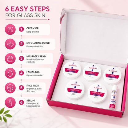 BIOMANTRA Korean Glass Facial Kit 500g | 6-Step Professional Tan Removal Facial for Deep Cleansing & Skin Brightening | Salon Quality Face Care | FREE 1000ml Stainless Steel Water Bottle (Worth ₹299)