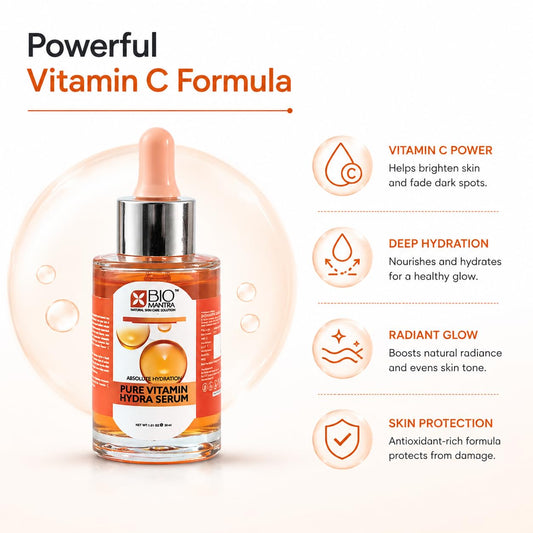 BIOMANTRA Vitamin C Face Serum for Skin Brightening & Dark Spot Removal | With Jojoba Oil, Ginseng & Hyaluronic Acid | For Glowing, Even-Tone Skin | 30ml Each (Pack of 2)