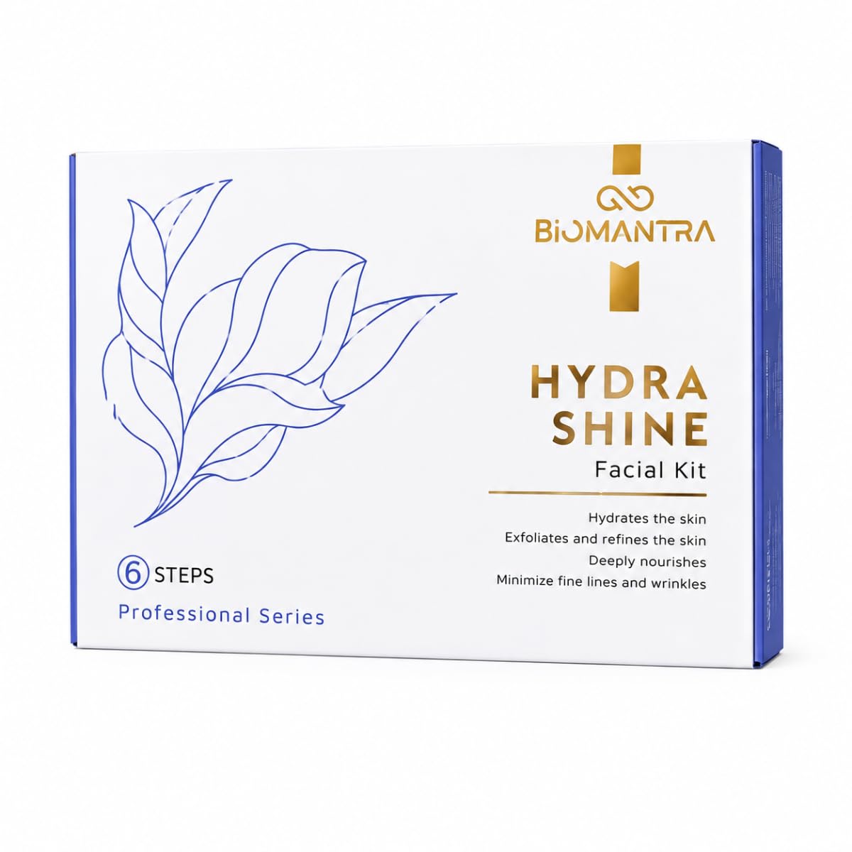 BIOMANTRA Hydra Shine Mini Facial Kit | 6 Step Mini Facial Kit for Glowing & Hydrated Skin | Cleanser, Scrub, Gel, Cream, Mask & Serum | Deep Nourishing Skin Care Kit for Women | Suitable for All Skin Types