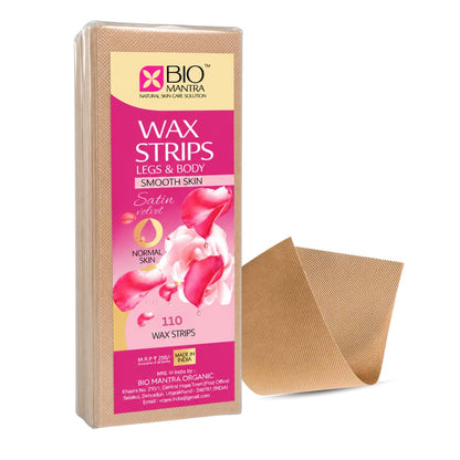 BIOMANTRA Non-Woven Wax Strips for Hair Removal | 110 PCS Reusable Waxing Paper Strips for Legs, Arms, Underarms & Body | Soft & Strong Fabric