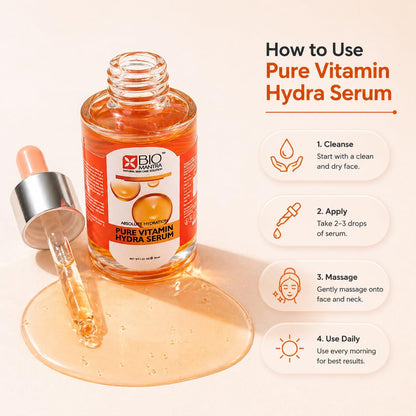 BIOMANTRA Vitamin C Face Serum for Skin Brightening & Dark Spot Removal | With Jojoba Oil, Ginseng & Hyaluronic Acid | For Glowing, Even Tone Skin | 30ml