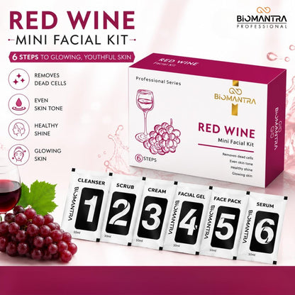 BIOMANTRA Korean Glass Rice Water Facial Kit | 6 Step Mini Facial Kit for Glowing & Hydrated Skin | Cleanser, Scrub, Gel, Cream, Mask & Serum | Skincare Kit for Women | All Skin Types