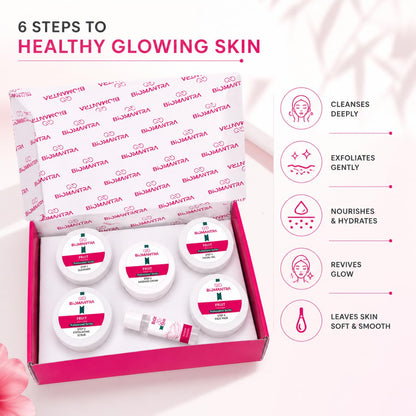 BIOMANTRA Fruit Facial Kit 500g | 6-Step Professional Tan Removal Facial for Deep Cleansing & Skin Brightening | Salon Quality Face Care | FREE 1000ml Stainless Steel Water Bottle (Worth ₹299)
