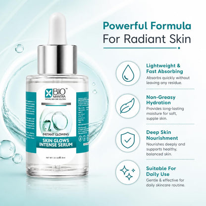 BIOMANTRA Face Serum For Glowing Skin - Skin Glow Face Serum With Vitamin C, Hyaluronic Acid & Vitamin B3 | Hydrating Brightening Serum For Pigmentation & Daily Skin Care 30ml