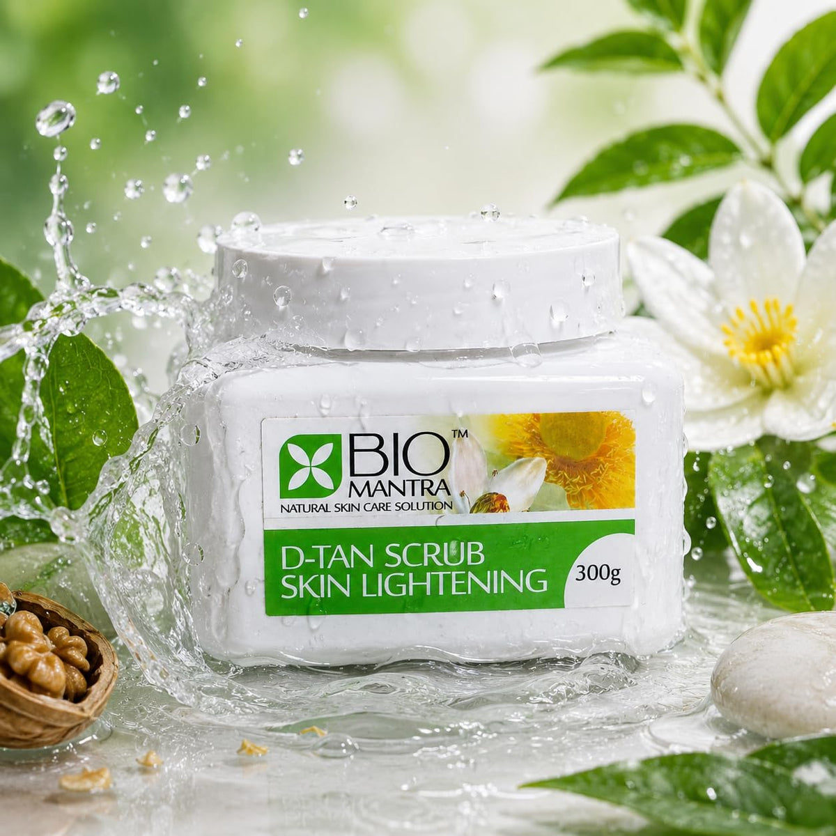 BIOMANTRA Oil Free D-Tan Scrub Lightening Cream | Walnut & Lotus for Tan Removal | Deep Exfoliating Scrub for Glowing Skin | Removes Dead Skin & Dirt | For Men & Women