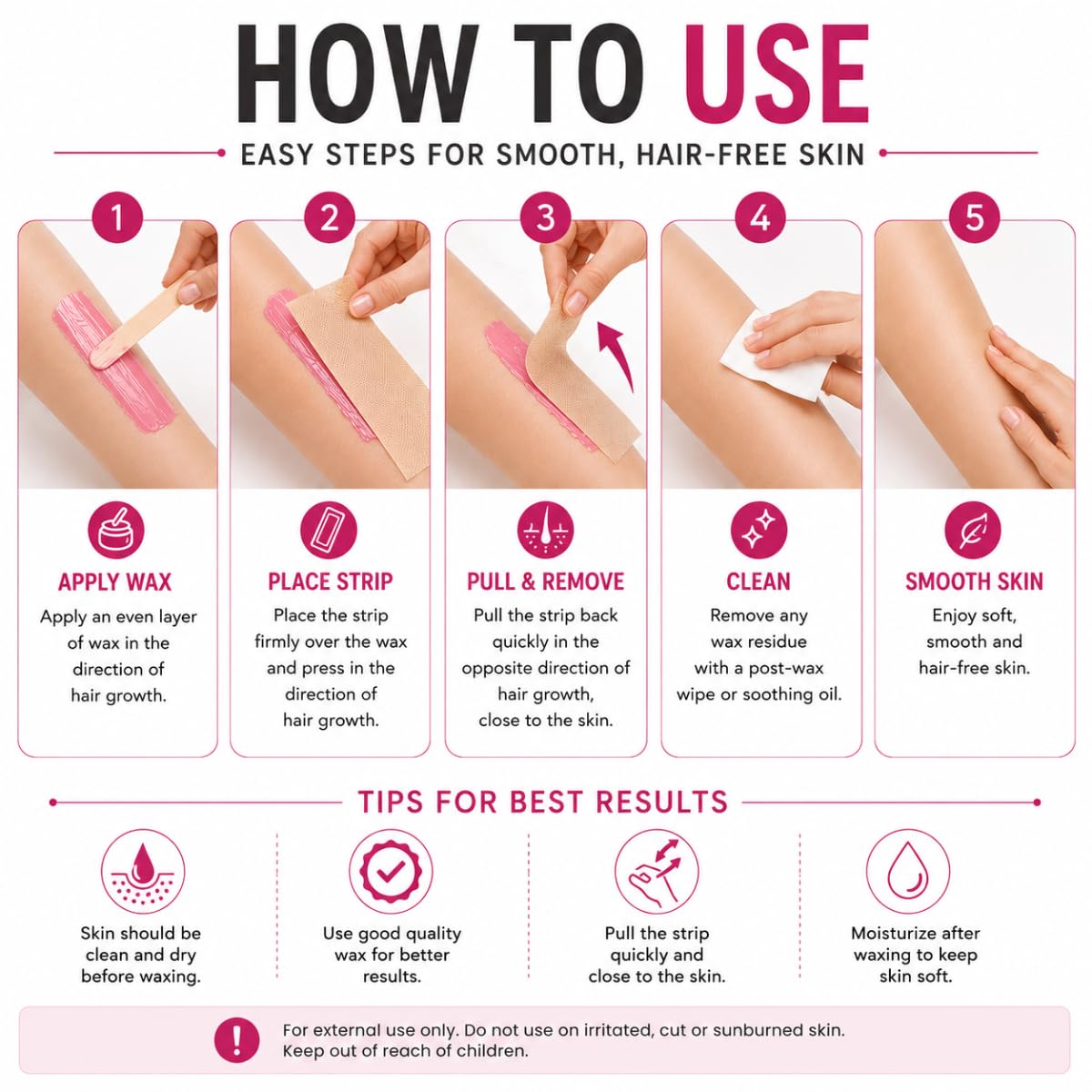 BIOMANTRA Non-Woven Wax Strips for Hair Removal | 110 PCS Reusable Waxing Paper Strips for Legs, Arms, Underarms & Body | Soft & Strong Fabric